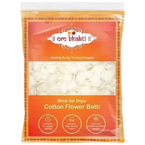Om Bhakti OM Bhakti – Cotton Flower Batti, 100 pcs Pouch